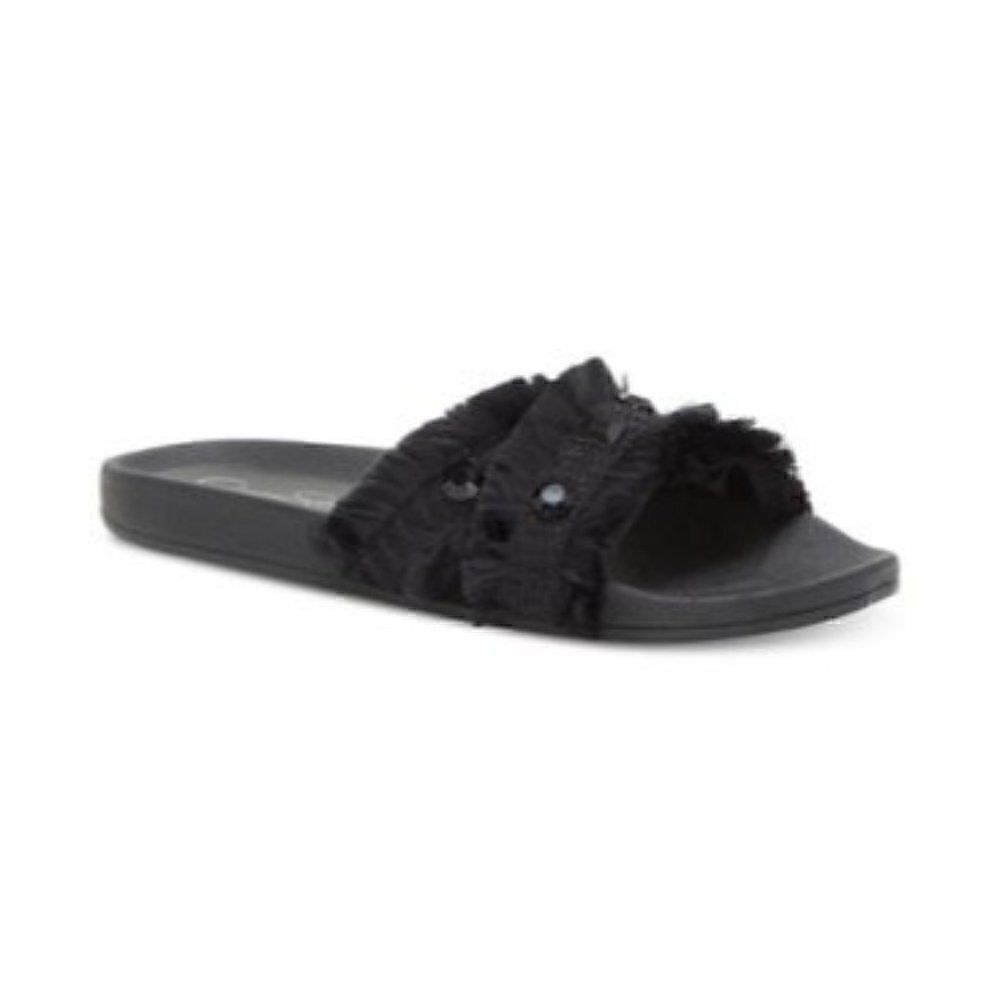 Jessica Simpson Women's Playah Sandals Black Cotton Weave 6M US